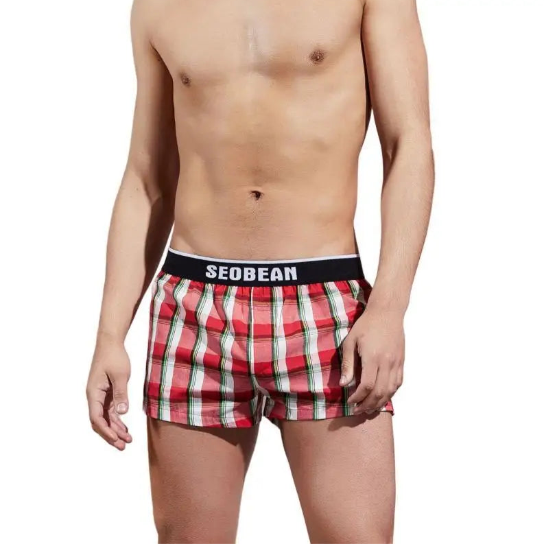 a hot man in red Top Me Plaid Shorts - pridevoyageshop.com - gay men’s thongs, boxers, briefs and jockstraps