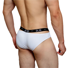 a hot man in white DM Men’s Bulge-Boost Low-Rise Brief - pridevoyageshop.com - gay men’s thongs, boxers, briefs and jockstraps