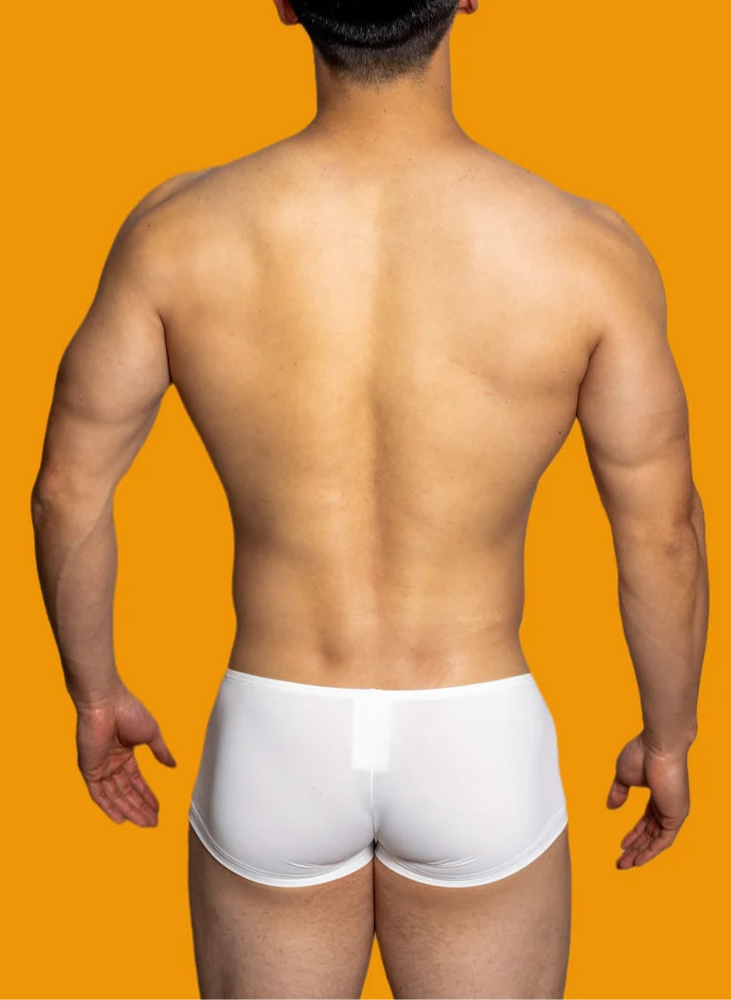 a hot man in white DM Silk Hottie Boxers - pridevoyageshop.com - gay men’s thongs, boxers, briefs and jockstraps