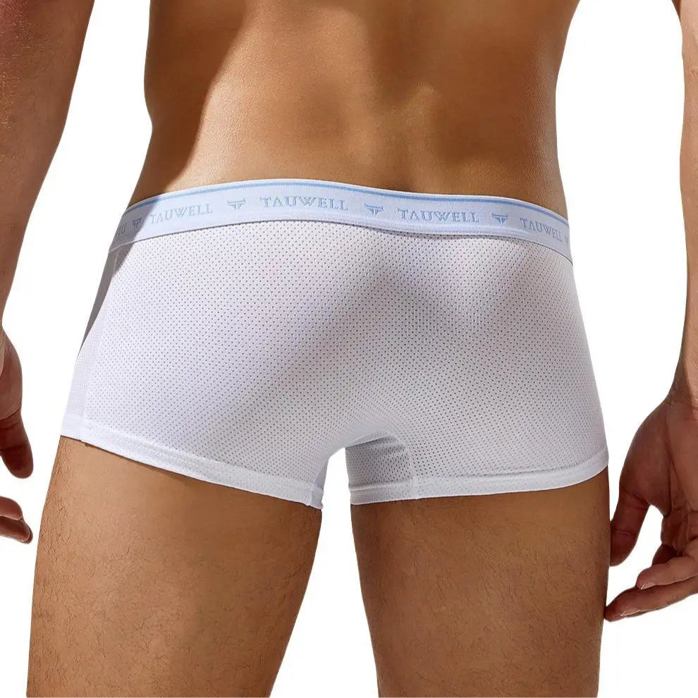 a hot man in white TAUWELL White Collar Mini Trunks - pridevoyageshop.com - gay men’s thongs, boxers, briefs and jockstraps
