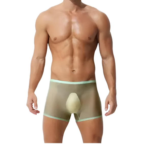 a sex man in Fruit Green Men’s Ultra Sheer Big Bulge Boxers - pridevoyageshop.com - gay men’s thongs, boxers, briefs and jockstraps