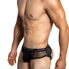 a sexy gay man in black DM Men’s Master Mesh Jockstrap - pridevoyageshop.com - gay men’s thongs, boxers, briefs and jockstraps