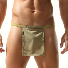 a sexy man in Army green Men’s Peek-a-Bulge Apron Mini Briefs - pridevoyageshop.com - gay men’s thongs, boxers, briefs and jockstraps