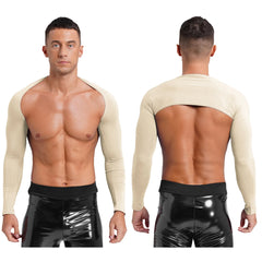 a sexy man in Beige Night Bus Hookup Shrug - pridevoyageshop.com - gay men's fashion, clubwear, party outfit

