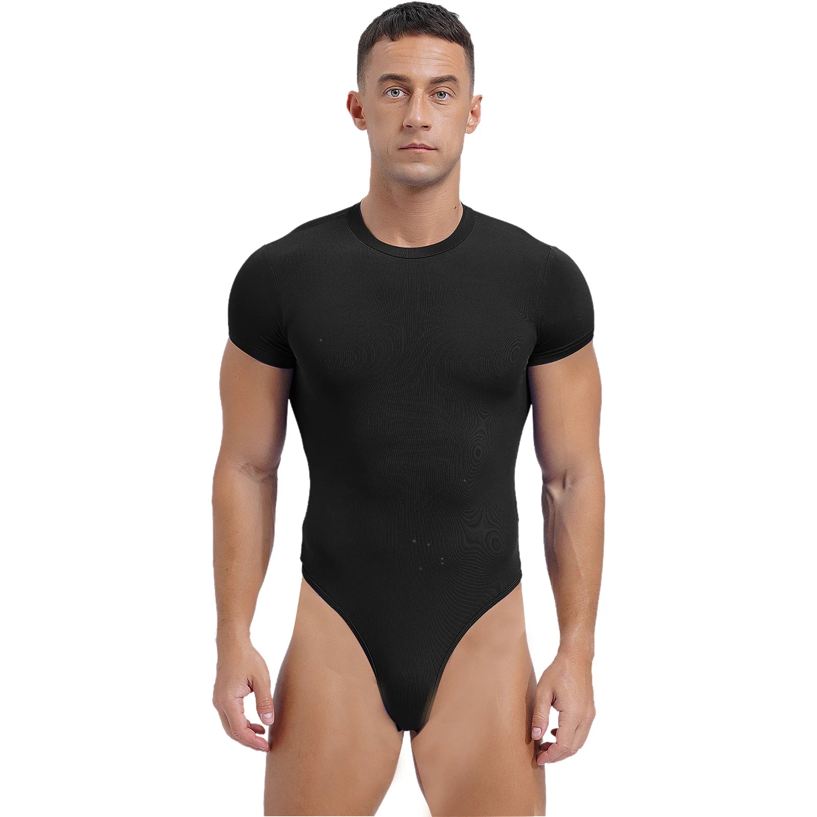 a sexy man in Black Afters Bodysuit - pridevoyageshop.com - gay men's lingerie, bodywear, fetish wear
