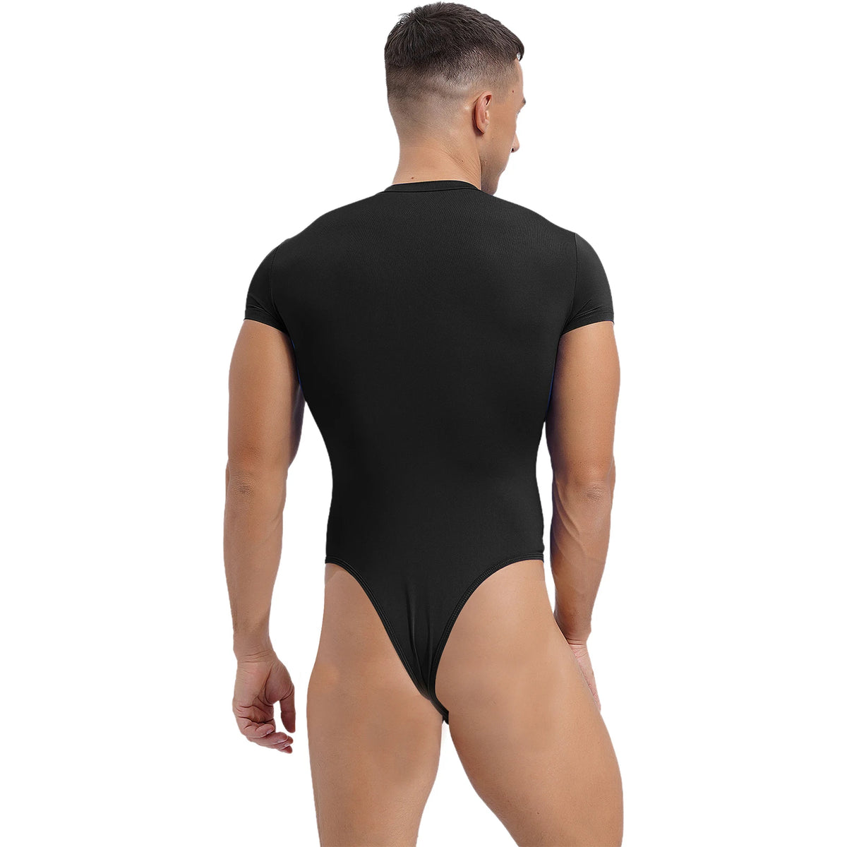 a sexy man in Black Afters Bodysuit - pridevoyageshop.com - gay men's lingerie, bodywear, fetish wear
