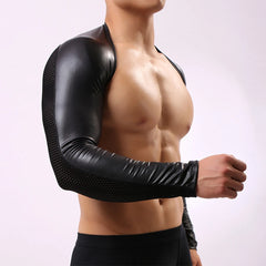 a sexy man in Black Late Checkout Fetish Bolero - pridevoyageshop.com - gay men's fetish accessories, kinky play gear
