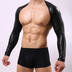 a sexy man in Black Late Checkout Fetish Bolero - pridevoyageshop.com - gay men's fetish accessories, kinky play gear
