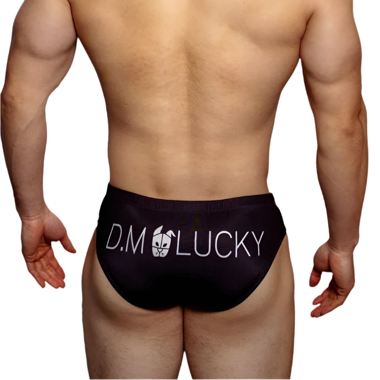 a sexy man in Black Monkey DM Men’s Cheeky Critters & Fruit Print Brief - pridevoyageshop.com - gay men’s thongs, boxers, briefs and jockstraps