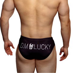 a sexy man in Black Monkey DM Men’s Cheeky Critters & Fruit Print Brief - pridevoyageshop.com - gay men’s thongs, boxers, briefs and jockstraps