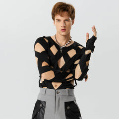 a sexy man in Black No Talking Cutout Bodysuit - pridevoyageshop.com - gay men's lingerie, bodywear, fetish wear
