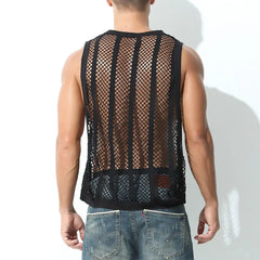 a sexy man in Black Pool Queen Net Top - pridevoyageshop.com - gay men's fashion, clubwear, party outfit
