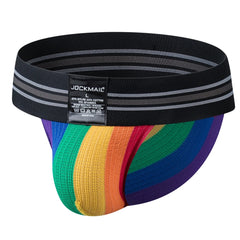 a sexy man in Black Pride Flash Bikini Brief - pridevoyageshop.com - gay men's underwear, Pride rainbow bikini