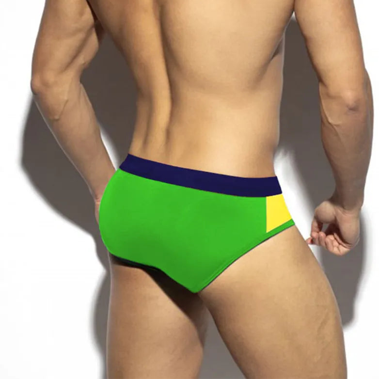 a sexy man in Brazil flag Men’s World Play National Flags Swim Briefs - pridevoyageshop.com - gay men’s sexy swim briefs, trunks, board shorts, and bikinis
