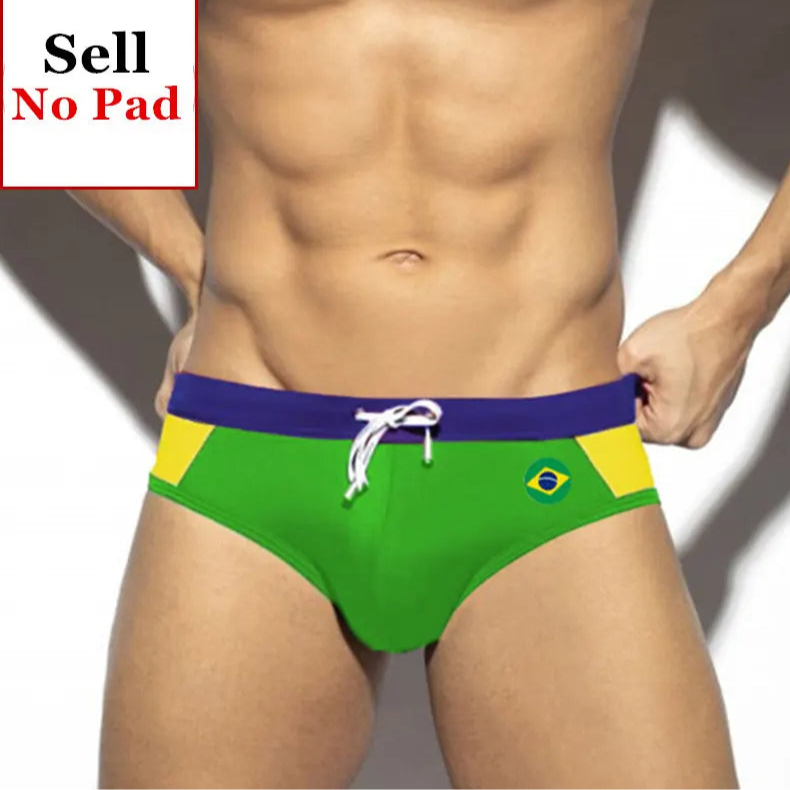 a sexy man in Brazil flag Men’s World Play National Flags Swim Briefs - pridevoyageshop.com - gay men’s sexy swim briefs, trunks, board shorts, and bikinis