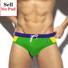 a sexy man in Brazil flag Men’s World Play National Flags Swim Briefs - pridevoyageshop.com - gay men’s sexy swim briefs, trunks, board shorts, and bikinis
