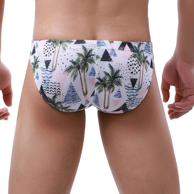 a sexy man in Coconut Palm Men’s Bushy Boy Swim Briefs - pridevoyageshop.com - gay men’s sexy swim briefs, trunks, board shorts, and bikinis2