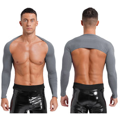 a sexy man in Dark Grey Night Bus Hookup Shrug - pridevoyageshop.com - gay men's fashion, clubwear, party outfit
