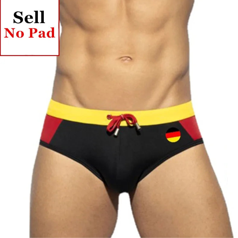 a sexy man in Germany flag Men’s World Play National Flags Swim Briefs - pridevoyageshop.com - gay men’s sexy swim briefs, trunks, board shorts, and bikinis