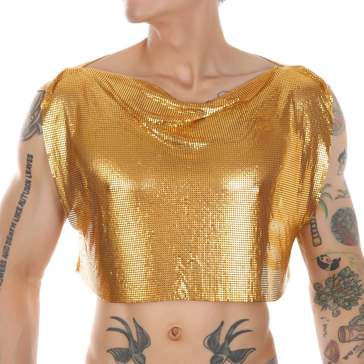 a sexy man in Golden Industry Baby Shine Crop - pridevoyageshop.com - gay men's fashion, clubwear, party outfit
