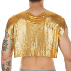a sexy man in Golden Industry Baby Shine Crop - pridevoyageshop.com - gay men's fashion, clubwear, party outfit
