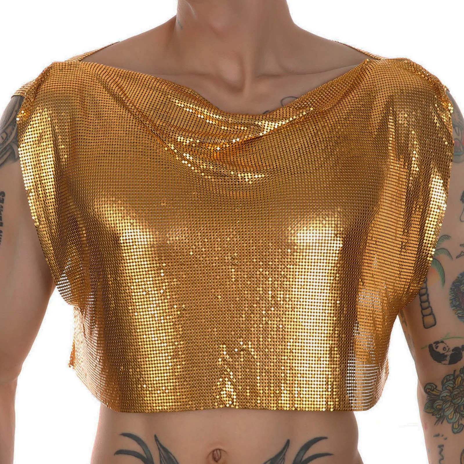 a sexy man in Golden Industry Baby Shine Crop - pridevoyageshop.com - gay men's fashion, clubwear, party outfit
