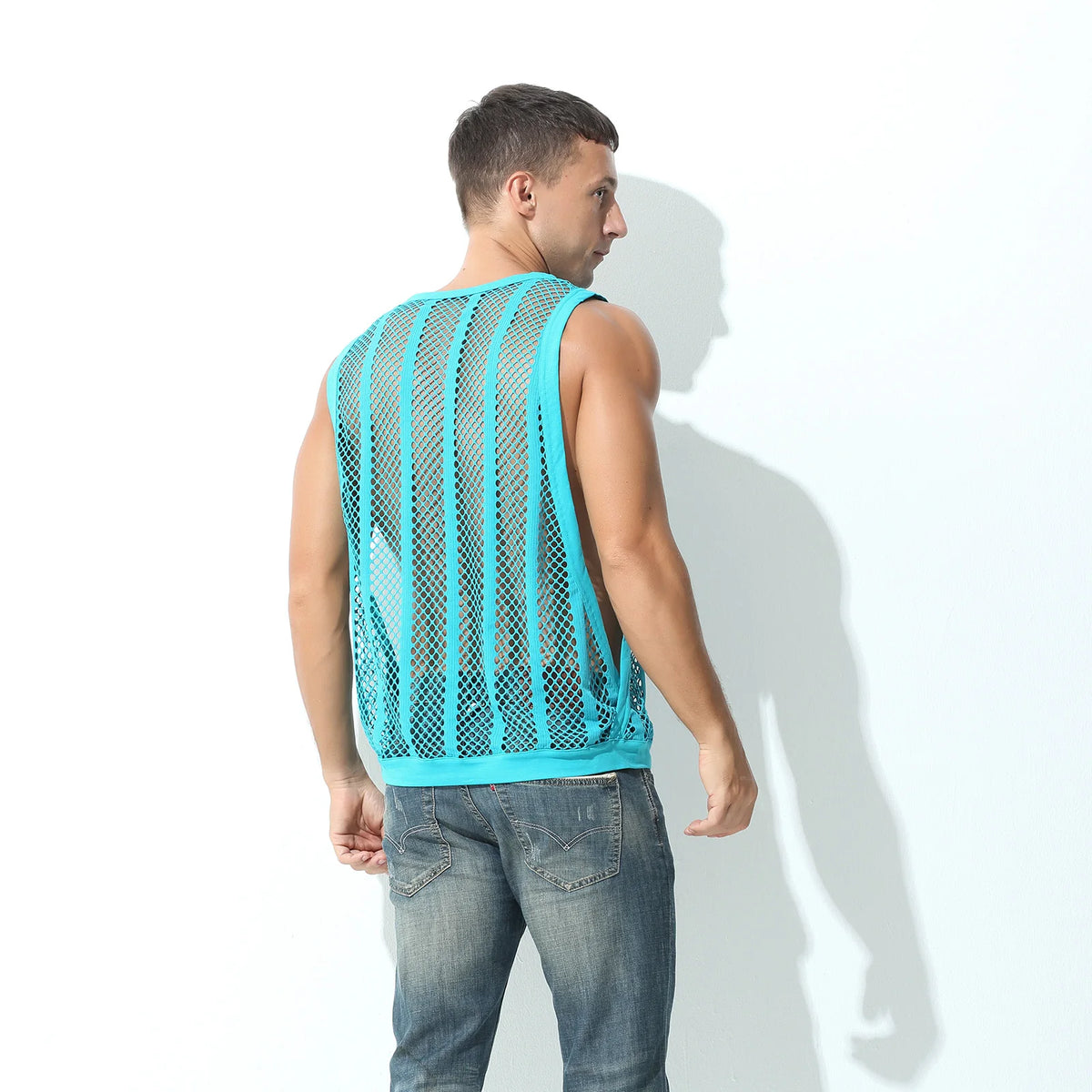 a sexy man in Green Pool Queen Net Top - pridevoyageshop.com - gay men's fashion, clubwear, party outfit
