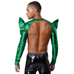 a sexy man in Green Pop Rocket Metallic Shiny Crop Top - pridevoyageshop.com - gay men's fashion, clubwear, party outfit
