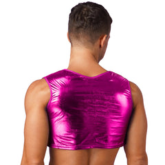 a sexy man in Hot Pink Panic Crop - pridevoyageshop.com - gay men's fashion, clubwear, party outfit
