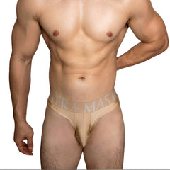 a sexy man in Khaki DM Men’s Master Glossy Thong - pridevoyageshop.com - gay men’s thongs, boxers, briefs and jockstraps