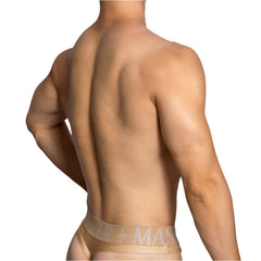 a sexy man in Khaki DM Men’s Master Glossy Thong - pridevoyageshop.com - gay men’s thongs, boxers, briefs and jockstraps