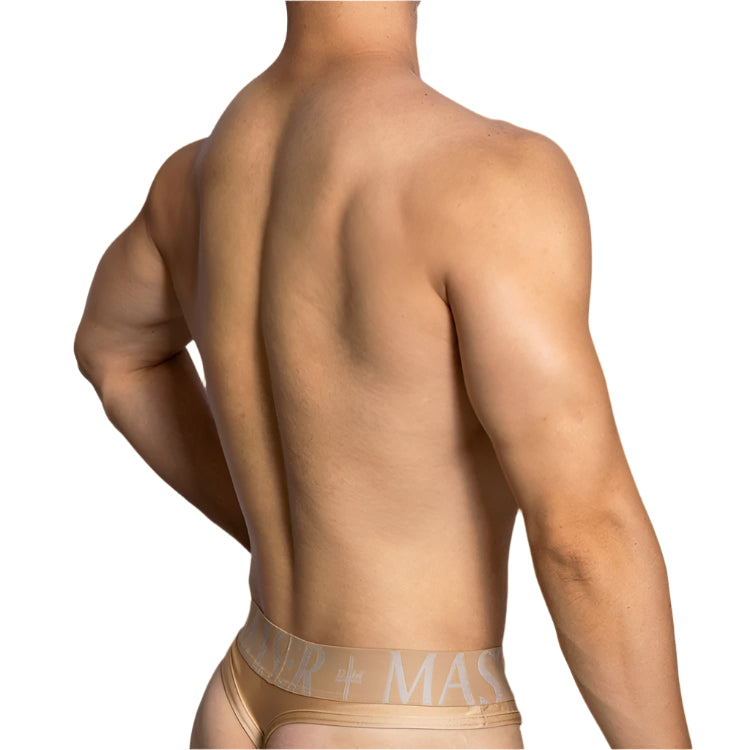 a sexy man in Khaki DM Men’s Master Glossy Thong - pridevoyageshop.com - gay men’s thongs, boxers, briefs and jockstraps