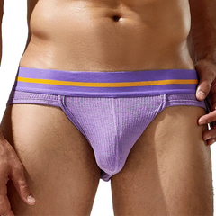a sexy man in Lavender TAUWELL Men’s Pride-Banded Ribbed Briefs - pridevoyageshop.com - gay men’s thongs, boxers, briefs and jockstraps