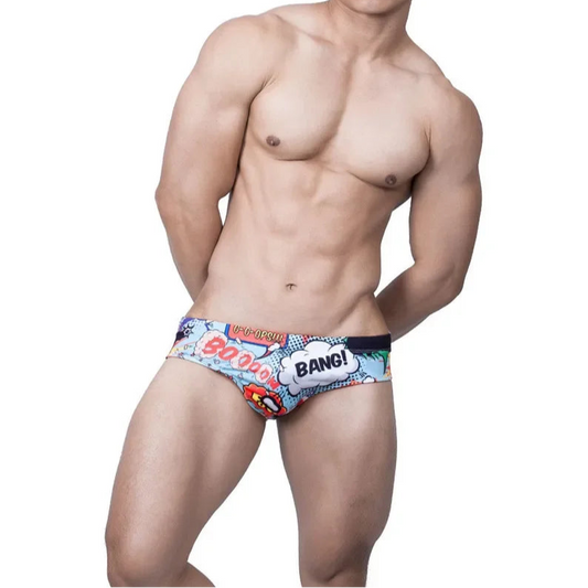 a sexy man in Men’s Bang Me Swim Briefs - pridevoyageshop.com - gay men’s sexy swim briefs, trunks, board shorts, and bikinis