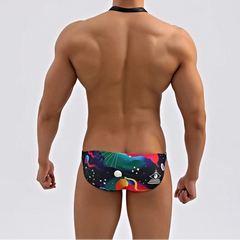 a sexy man in Men’s Galaxy Glaze Swim Briefs - pridevoyageshop.com - gay men’s sexy swim briefs, trunks, board shorts, and bikinis