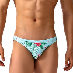a sexy man in Men’s Hibiscus Beauty Bikini Swim Briefs - pridevoyageshop.com - gay men’s sexy swim briefs, trunks, board shorts, and bikinis