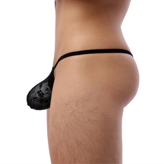 a sexy man in Men’s Lace Bulge Blossom G-String - pridevoyageshop.com - gay men’s thongs, boxers, briefs and jockstraps