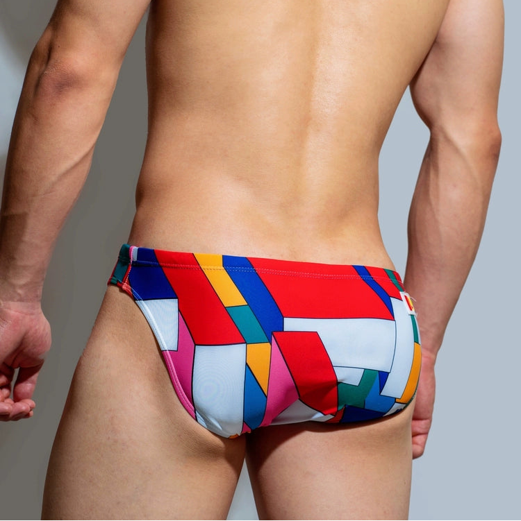 a sexy man in Miami Pop Art Men’s Savage Safari Swim Briefs - pridevoyageshop.com - gay men’s sexy swim briefs, trunks, board shorts, and bikinis