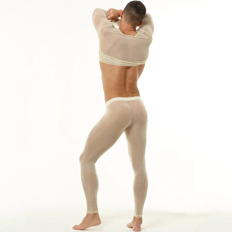 a sexy man in Nude Runway Nude-Illusion Mesh Set - pridevoyageshop.com - gay men's fashion, clubwear, party outfit
