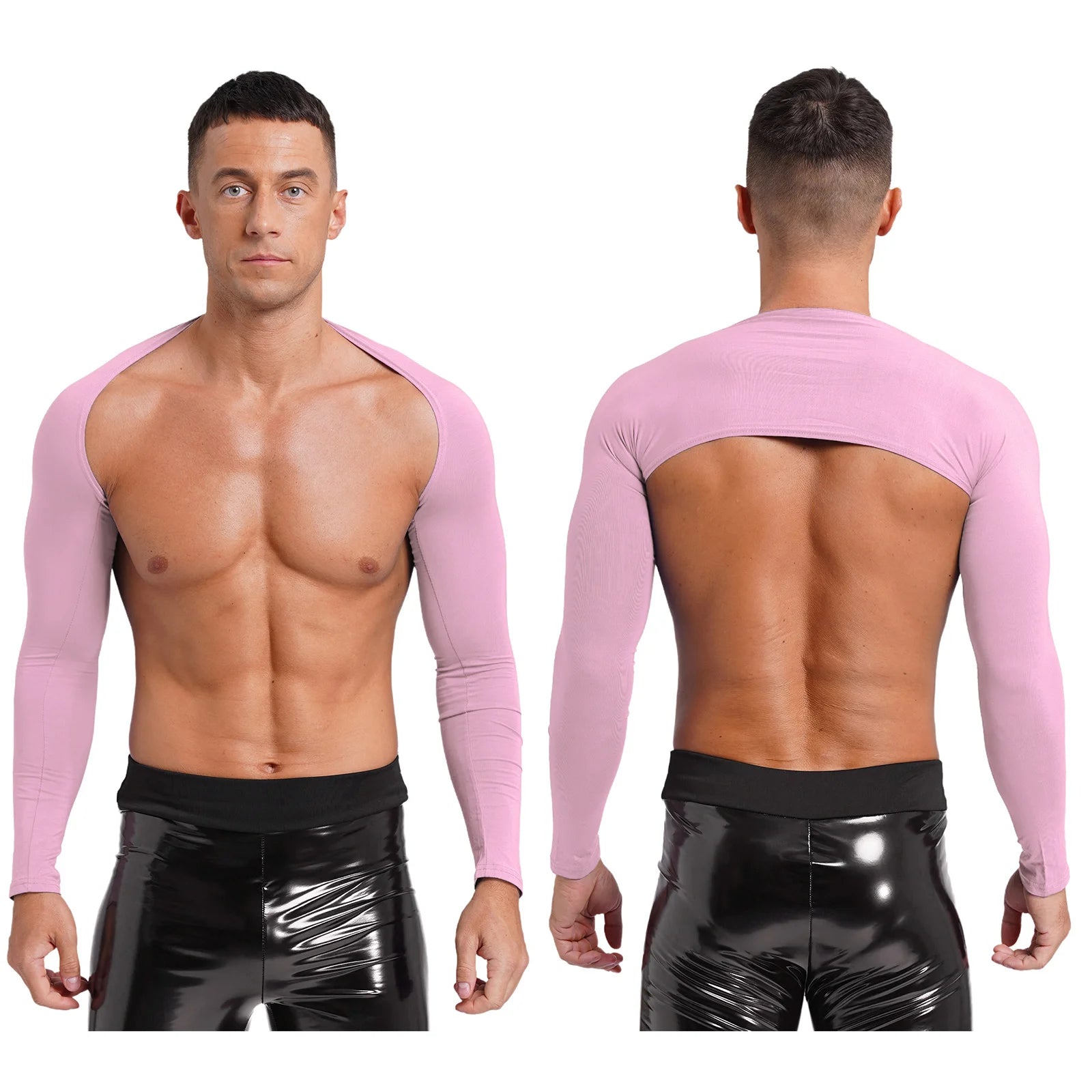 a sexy man in Pink Night Bus Hookup Shrug - pridevoyageshop.com - gay men's fashion, clubwear, party outfit
