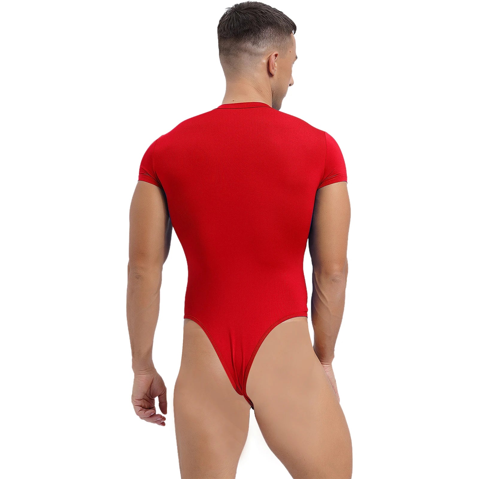 a sexy man in Red Afters Bodysuit - pridevoyageshop.com - gay men's lingerie, bodywear, fetish wear
