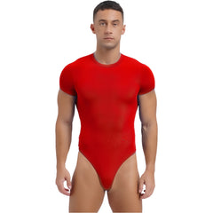 a sexy man in Red Afters Bodysuit - pridevoyageshop.com - gay men's lingerie, bodywear, fetish wear

