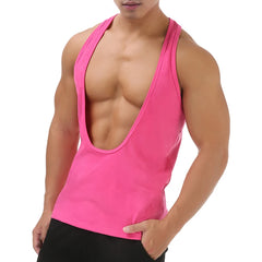 a sexy man in Roes red Discipline Plunge Tank - pridevoyageshop.com - gay men's fashion, clubwear, party outfit
