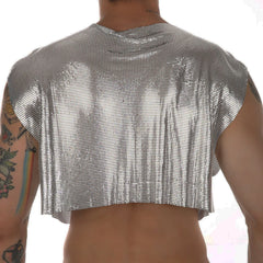 a sexy man in Silvery Industry Baby Shine Crop - pridevoyageshop.com - gay men's fashion, clubwear, party outfit
