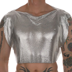 a sexy man in Silvery Industry Baby Shine Crop - pridevoyageshop.com - gay men's fashion, clubwear, party outfit
