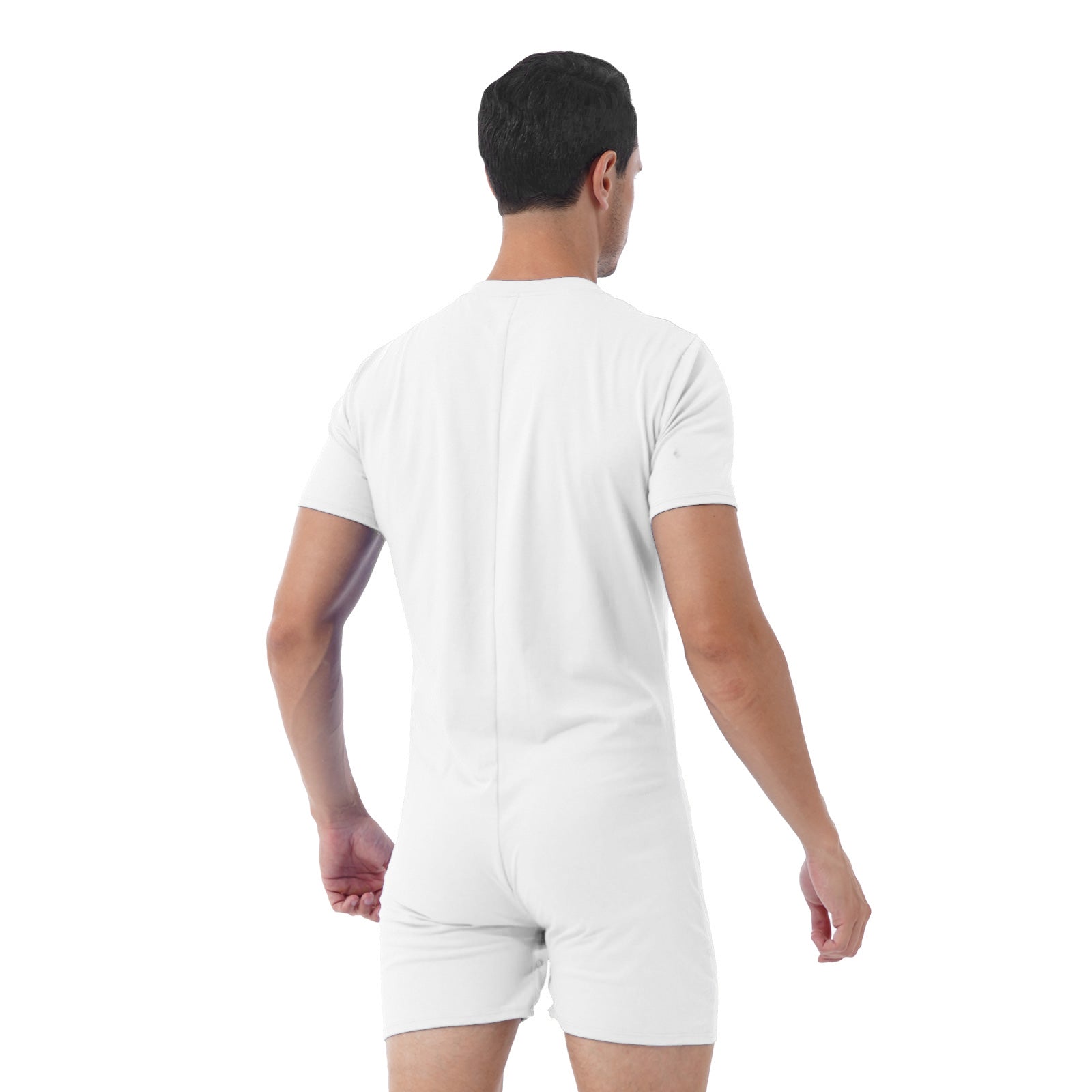 a sexy man in White Boy Next Door Romper - pridevoyageshop.com - gay men's lingerie, bodywear, fetish wear
