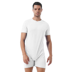a sexy man in White Boy Next Door Romper - pridevoyageshop.com - gay men's lingerie, bodywear, fetish wear
