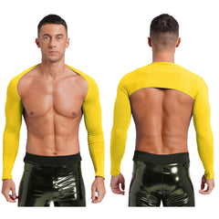 a sexy man in Yellow Night Bus Hookup Shrug - pridevoyageshop.com - gay men's fashion, clubwear, party outfit
