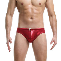 a sexy man in a sexy man in red Men’s Slay the Shine Shiny Swim Briefs - pridevoyageshop.com - gay men’s sexy swim briefs, trunks, board shorts, and bikinis