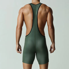 a sexy man in army green Men’s Championship Chest-Band Singlet – pridevoyageshop.com – gay men’s harness, lingerie and fetish wear